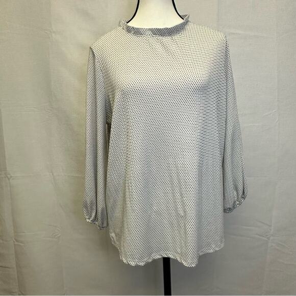 Adrianna Papell White and Black Polka Dot Blouse - Size Small - Picture 2 of 11